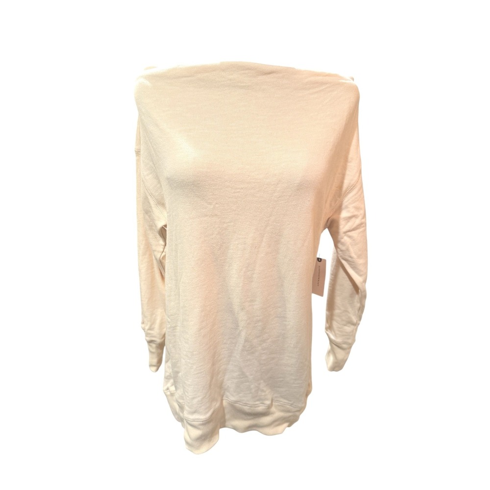 PILCRO Off‎ The Shoulder Donna Long Sleeve Sweatshirt tunic Ivory XS NWT